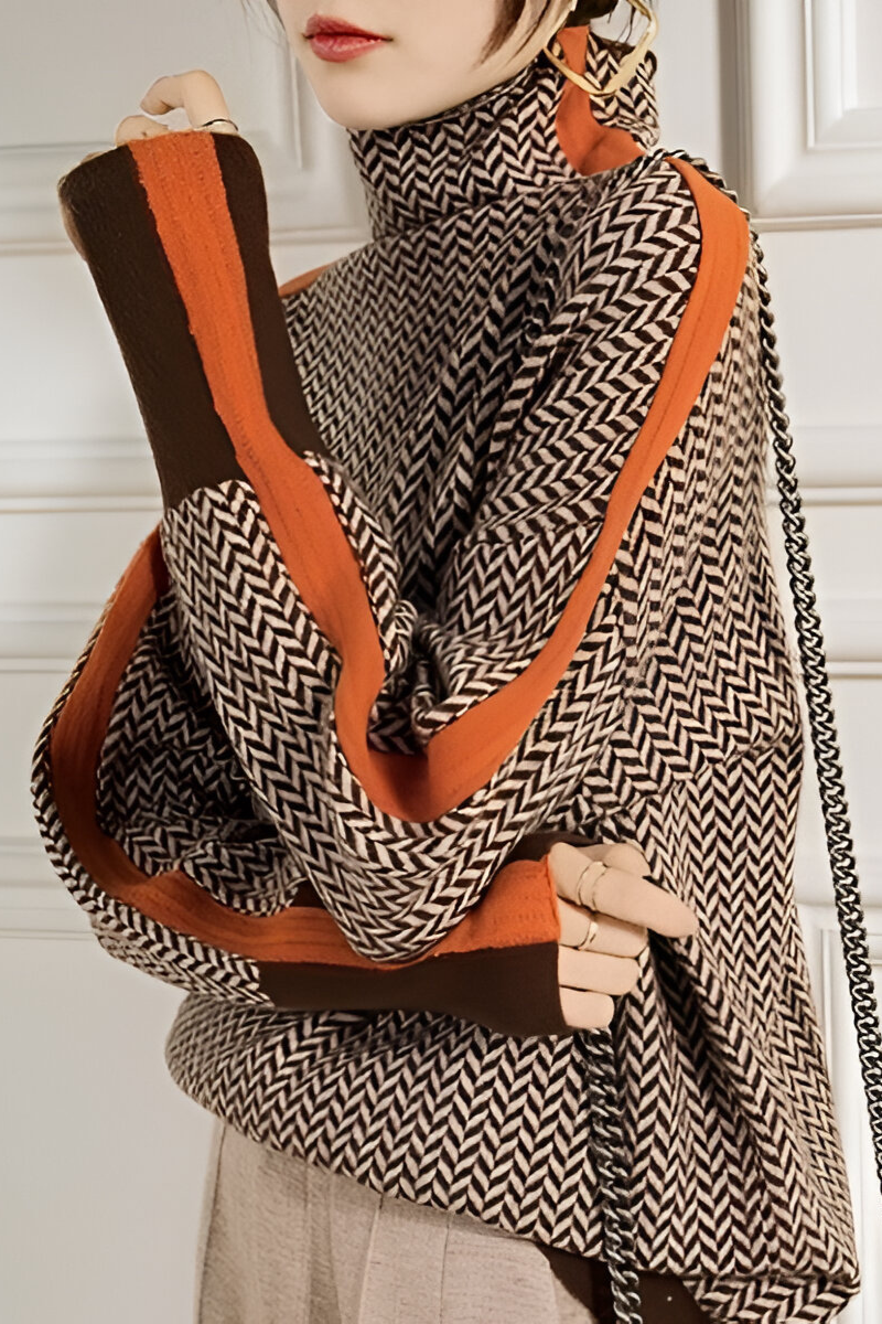 EPÚR | SUÉTER MODERNO DE CUELLO ALTO Y CORTE HOLGADO