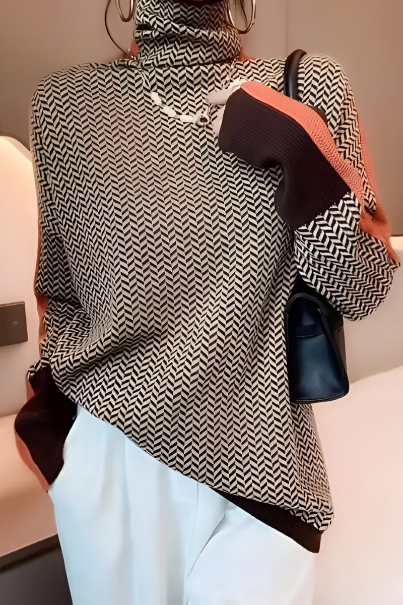 EPÚR | SUÉTER MODERNO DE CUELLO ALTO Y CORTE HOLGADO