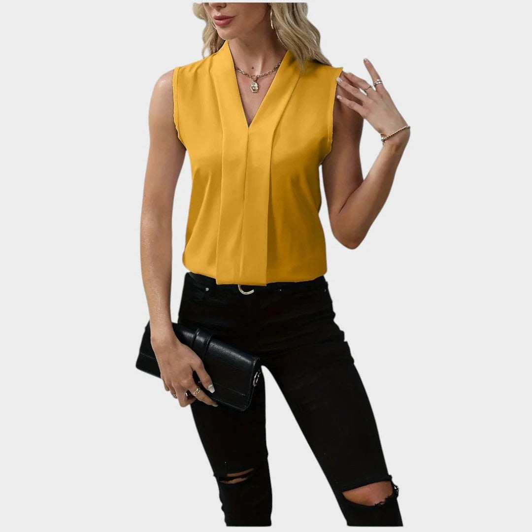 CAMÉLIA | BLUSA SIN MANGAS CON CUELLO EN V