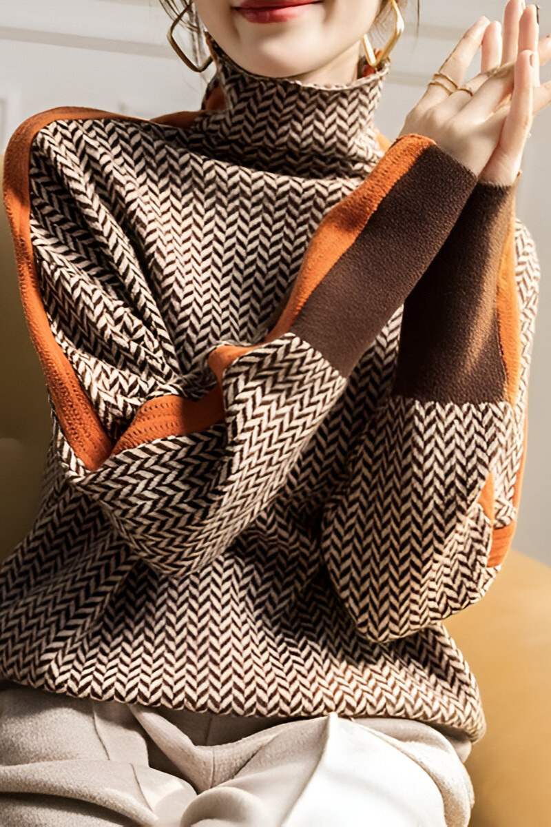 EPÚR | SUÉTER MODERNO DE CUELLO ALTO Y CORTE HOLGADO