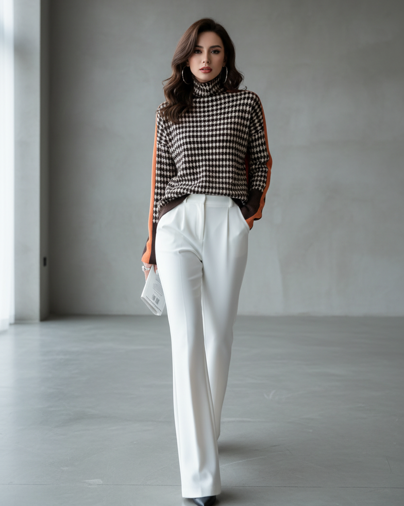 EPÚR | SUÉTER MODERNO DE CUELLO ALTO Y CORTE HOLGADO