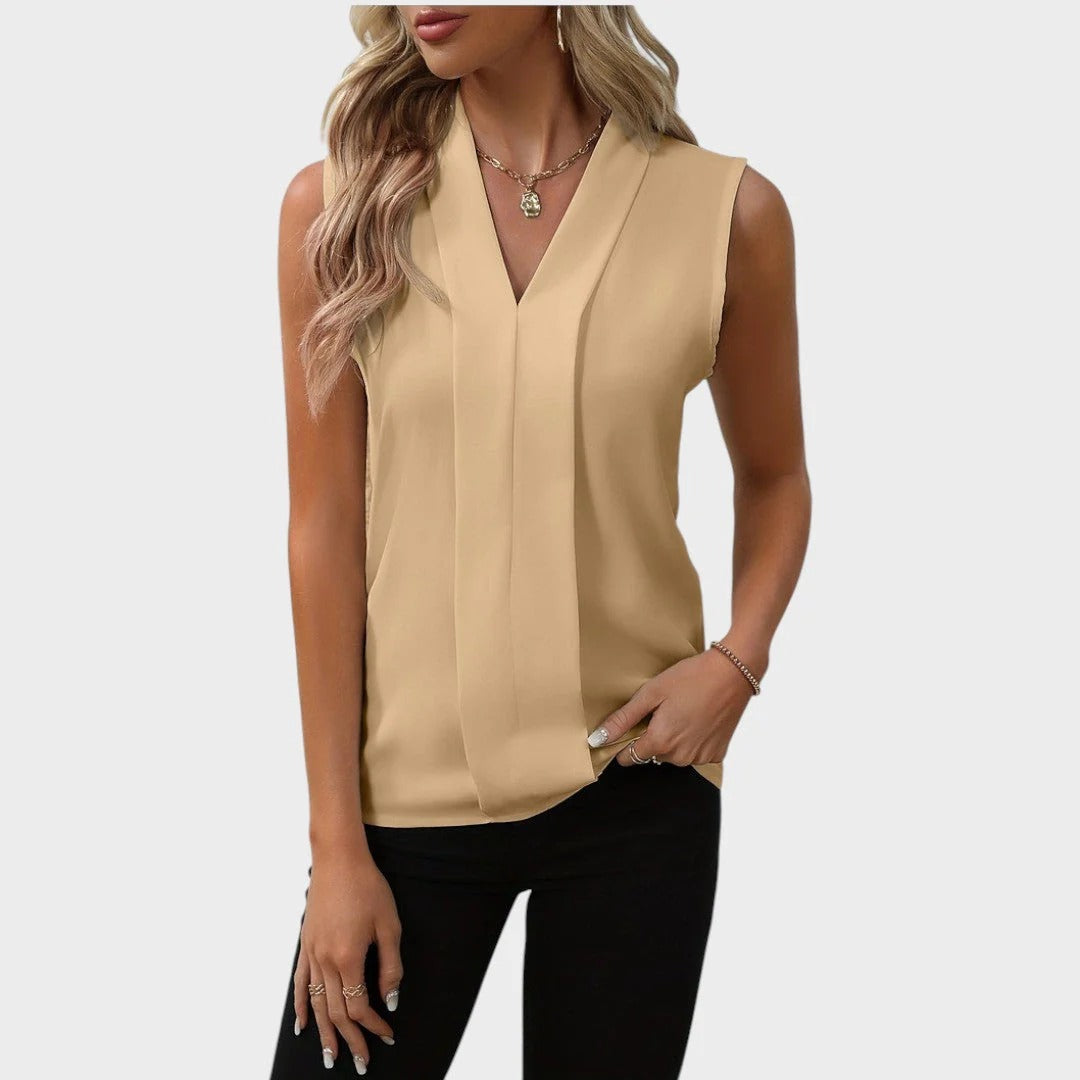 CAMÉLIA | BLUSA SIN MANGAS CON CUELLO EN V