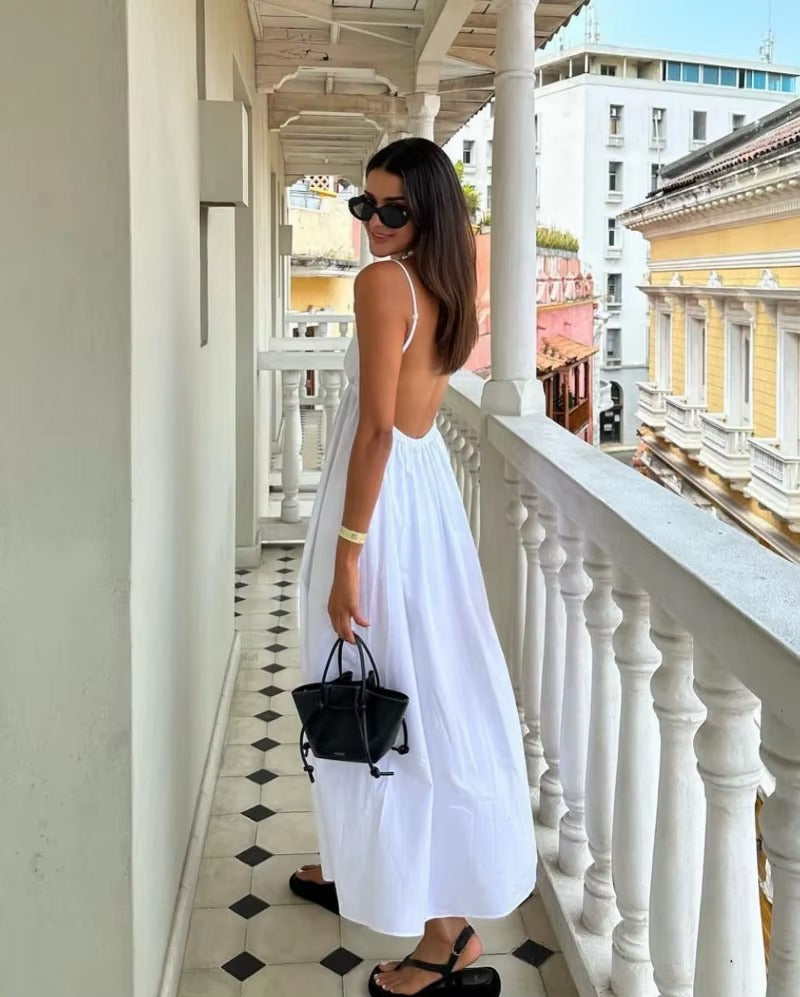 ROMA | VESTIDO LARGO DE TIRANTES SIN ESPALDA