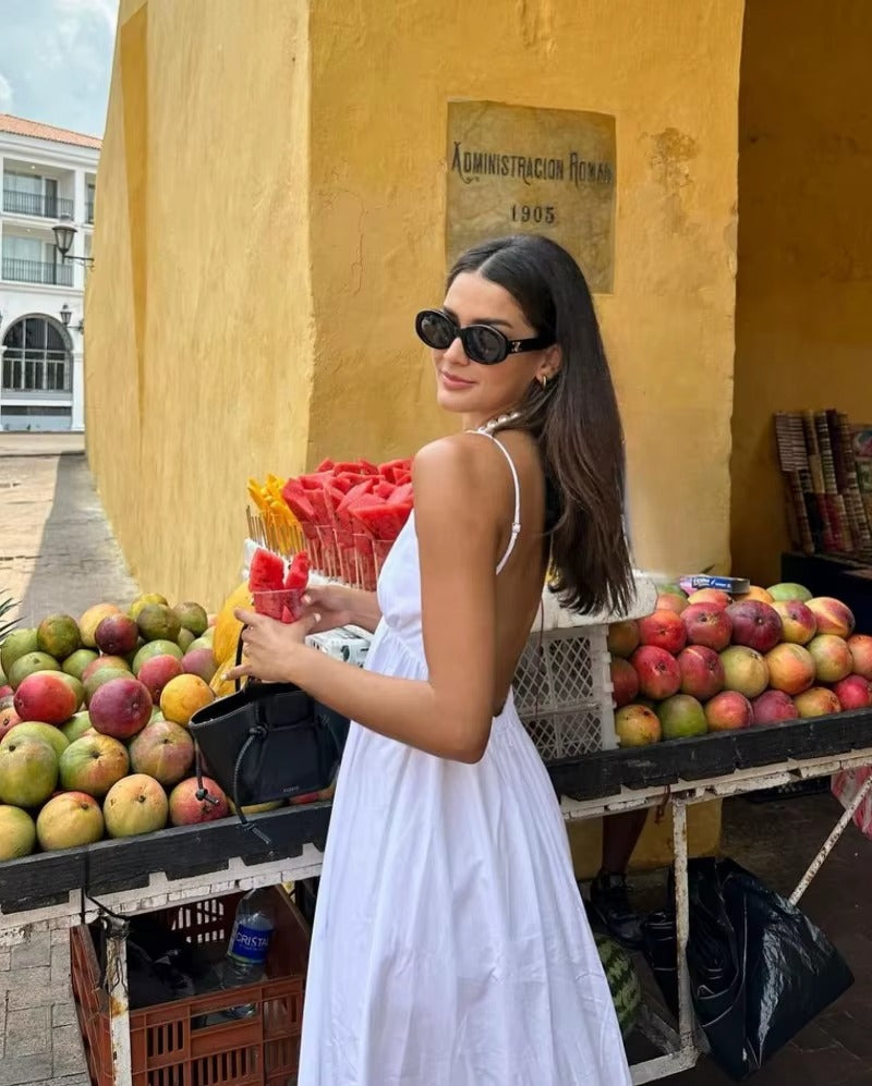 ROMA | VESTIDO LARGO DE TIRANTES SIN ESPALDA