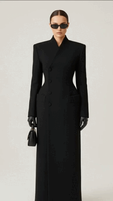 OPHÉRA | ABRIGO ELEGANTE NEGRO PROFUNDO