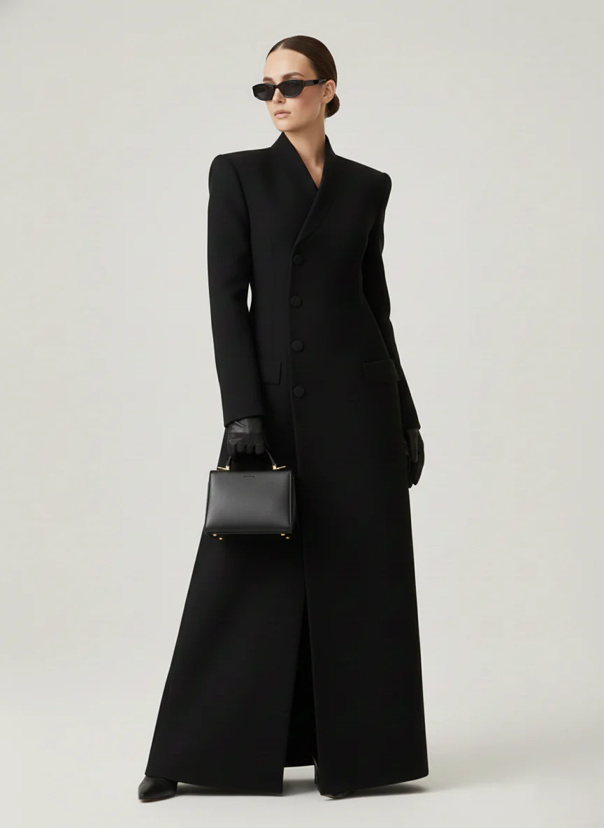 OPHÉRA | ABRIGO ELEGANTE NEGRO PROFUNDO