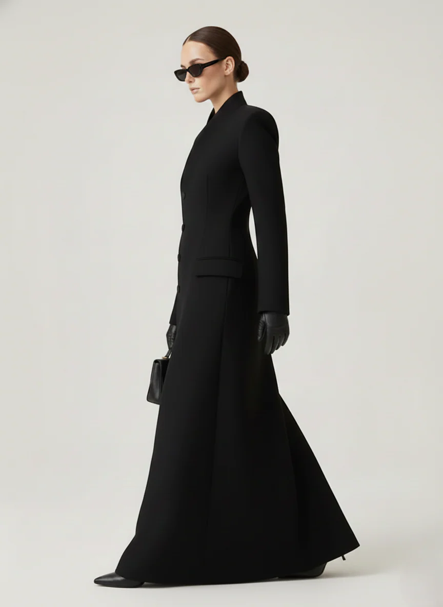 OPHÉRA | ABRIGO ELEGANTE NEGRO PROFUNDO