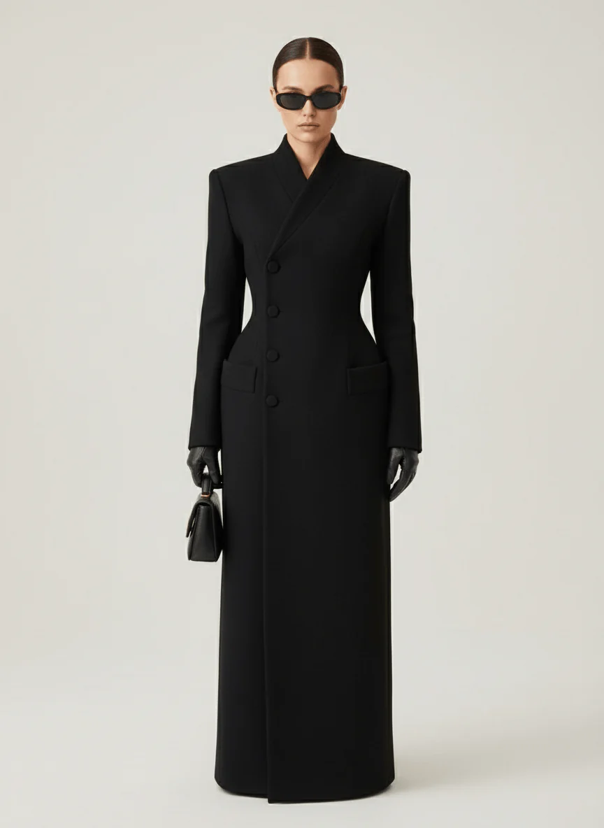 OPHÉRA | ABRIGO ELEGANTE NEGRO PROFUNDO