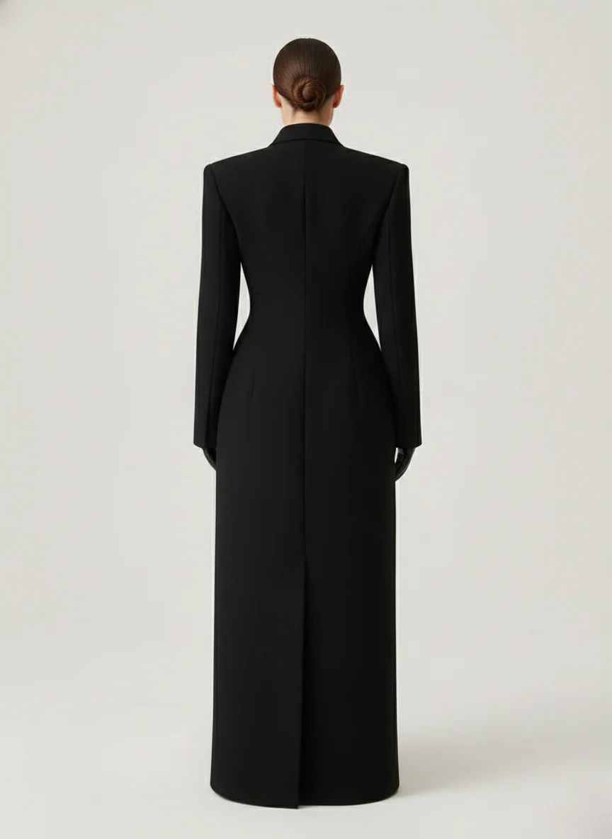 OPHÉRA | ABRIGO ELEGANTE NEGRO PROFUNDO