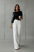REGINA | PANTALONES ANCHOS LISOS SIN CINTURÓN