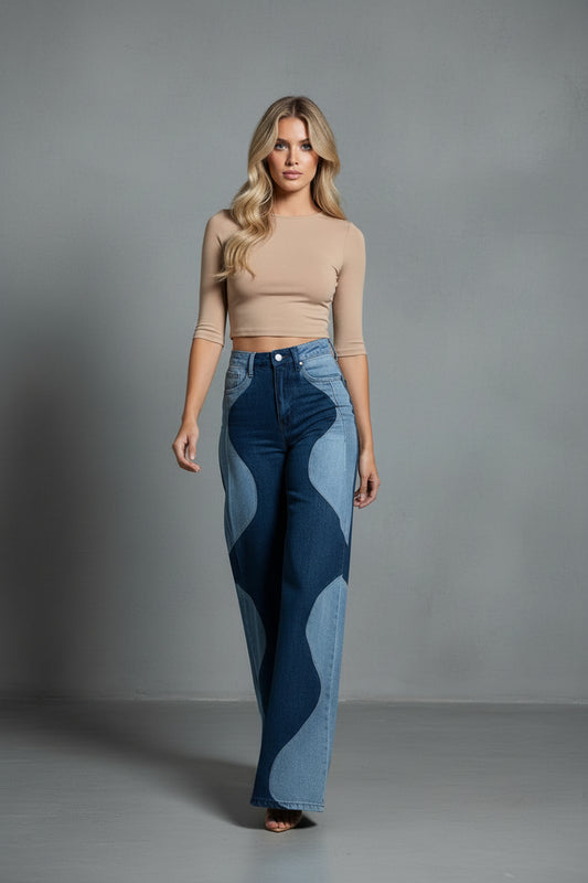 CURVE | PANTALONES RETRO COLOR DÚO