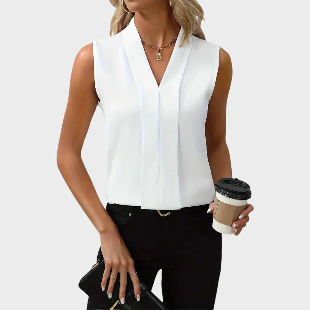 CAMÉLIA | BLUSA SIN MANGAS CON CUELLO EN V