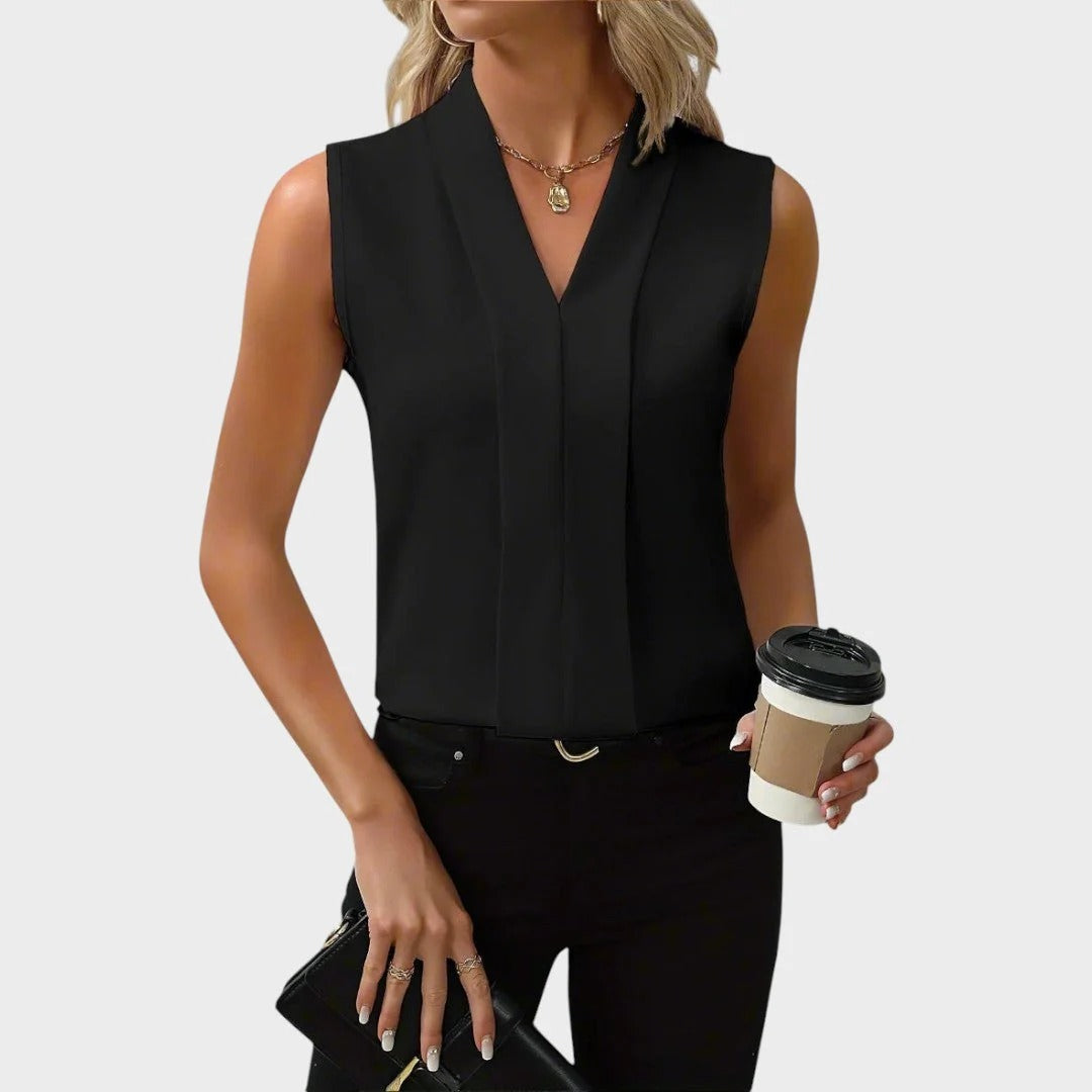 CAMÉLIA | BLUSA SIN MANGAS CON CUELLO EN V